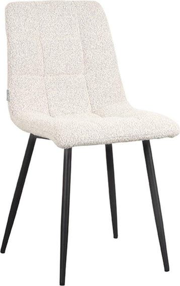 2dekans | LABEL51 Juul Eetkamerstoel - Wit - Stof - Zwart, Huis en Inrichting, Stoelen, Ophalen of Verzenden, Zo goed als nieuw
