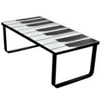 vidaXL Salontafel met piano-print glazen tafelblad, Verzenden, Nieuw, 50 tot 100 cm, Glas