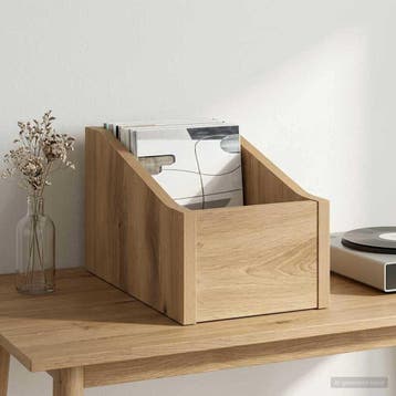 vidaXL LP Recorddoos Artisanaal eiken 18 x 32 x 18 cm, Verzenden, Nieuw
