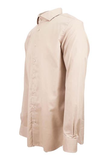 Profuomo Overhemd in maat 43 Beige, Verzenden, Zo goed als nieuw, Overige kleuren, Profuomo