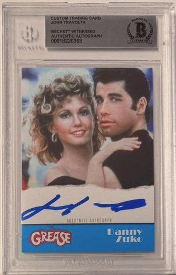 Grease - John Travolta - Trading Card - Autograph - BECKETT, Nieuw
