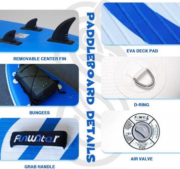 Sup Board - Opblaasbaar Paddle Board - 140 kg - Blauw/Wit -, Verzenden, Zo goed als nieuw