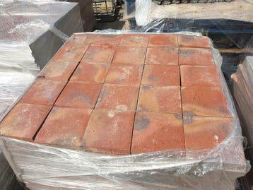 Retro nieuwe rode Plavuizen / Estrikken 20x20x 2 / 3 /4 cm, Doe-het-zelf en Verbouw, Tegels, Keramiek, Nieuw, Ophalen of Verzenden