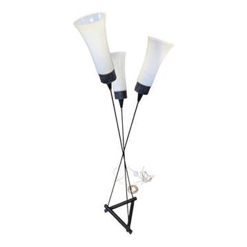 Staande lamp - Metaal, Glas - Vloerlamp met drie lichten