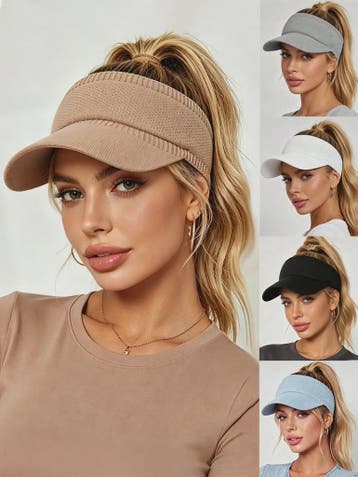 Zomerse Retro Vizier Pet met Paardenstaart Gat - UV Bescherm, Kleding | Dames, Hoeden en Petten, Verzenden, Nieuw
