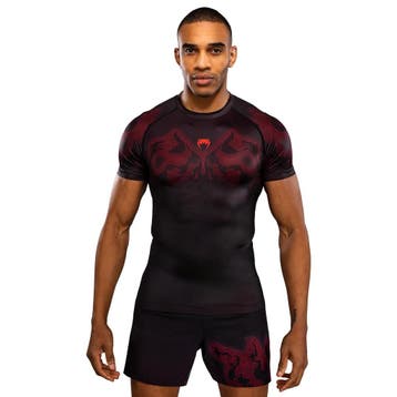 Venum Spectre Rashguard Korte Mouw Zwart/Rood – Compressiesh, Nieuw