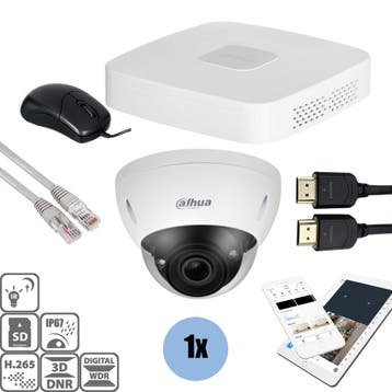 Dahua Set 1x Dome 8MP + Recorder & Bekabeling, Audio, Tv en Foto, Videobewaking, Ophalen of Verzenden, Nieuw
