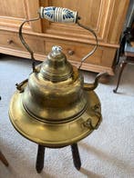 Koperen theepot met onderzet warmhouder, Antiek en Kunst, Antiek | Koper en Brons, Ophalen