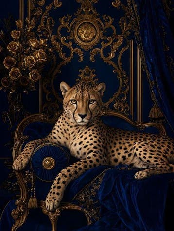 daveY - MODERN REGENCY CHEETAH - ROYAL SAPPHIRE, Nieuw