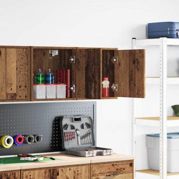 vidaXL Garage wandkasten 2 st bewerkt hout oud hout, Verzenden, Nieuw