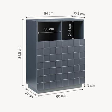 Commode Bopibobro 86x64x36 cm donkergrijs [en.casa], Verzenden, Nieuw