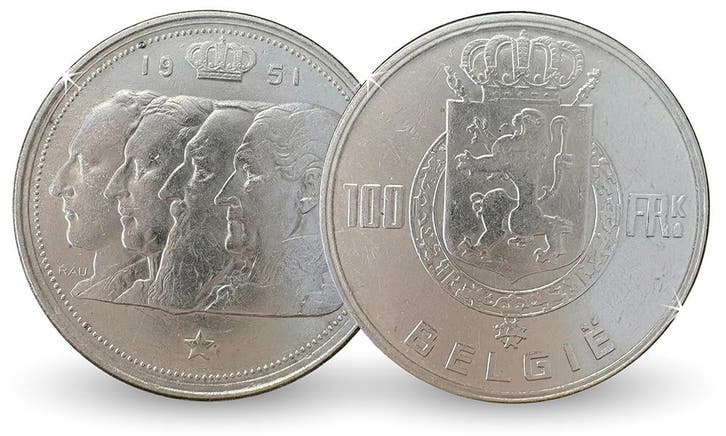 100 Francs 1948-1954 - 4 Koningen, Postzegels en Munten, Munten en Bankbiljetten | Verzamelingen, Verzenden