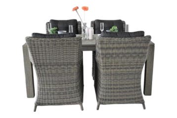 Cancun-Delano Tuinset 4 Personen - Acacia / Kobo Grey, Tuin en Terras, Verzenden, Nieuw