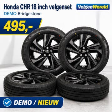 Honda CHR 18 inch velgenset | DEMO Bridgestone | 0726-02, 18 inch, Banden en Velgen, Nieuw, Ophalen of Verzenden