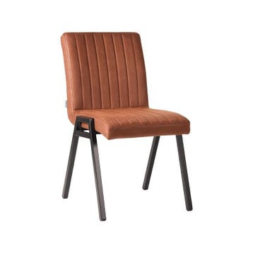 Stoel Matz | Cognac | Microvezel | Zwart Metalen Frame | 2, Verzenden, Nieuw in verpakking