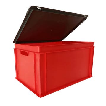 Stapelbak, 600x400x320 mm, euronorm, rood pp, nieuw, Ophalen of Verzenden