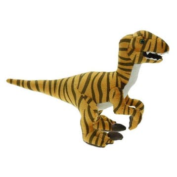 Pluche velociraptor knuffel - dino - 32 cm - kraalogen, Kinderen en Baby's, Verzenden, Nieuw