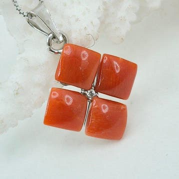 Koraal - Zilver, Zonder reservering - Ketting met hanger -