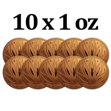 Verenigde Staten. 10 x 1 oz Cannabis The Big Leaf 999 Fine