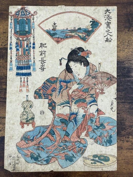 Ukiyo-e  - Utagawa Sadatora  (?-1842) -, Antiek en Kunst, Antiek | Overige Antiek