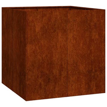 vidaXL Plantenbak roestig 80x80x80 cm weervast staal, Verzenden, Nieuw, Metaal