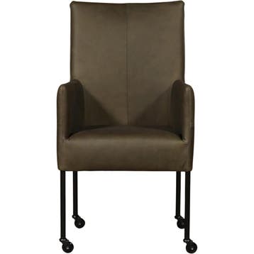 Leren eetkamerstoel Spark - Rancho Green (olijf/groen) -, Overige kleuren, Nieuw, Ophalen of Verzenden, Industrieel, Modern