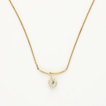 Halsketting - 14 karaat Geel goud Diamant (Natuurlijk), Nieuw