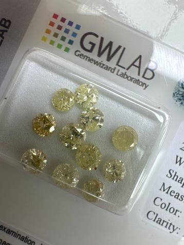 Zonder minimumprijs - 11 pcs Diamant (Natuurlijk gekleurd) -, Sieraden, Tassen en Uiterlijk, Edelstenen, Nieuw