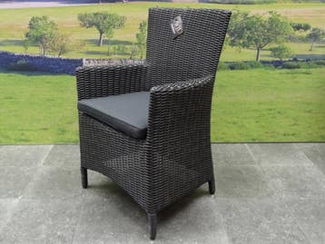 Capri dining tuinstoel antraciet set van 6, Ophalen of Verzenden, Nieuw, Wicker