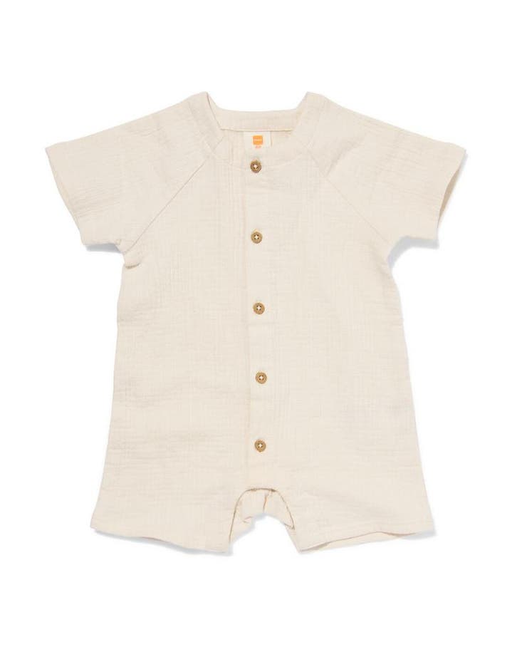 HEMA Newborn jumpsuit mousseline ecru, Kinderen en Baby's, Babykleding | Overige, Nieuw, Verzenden