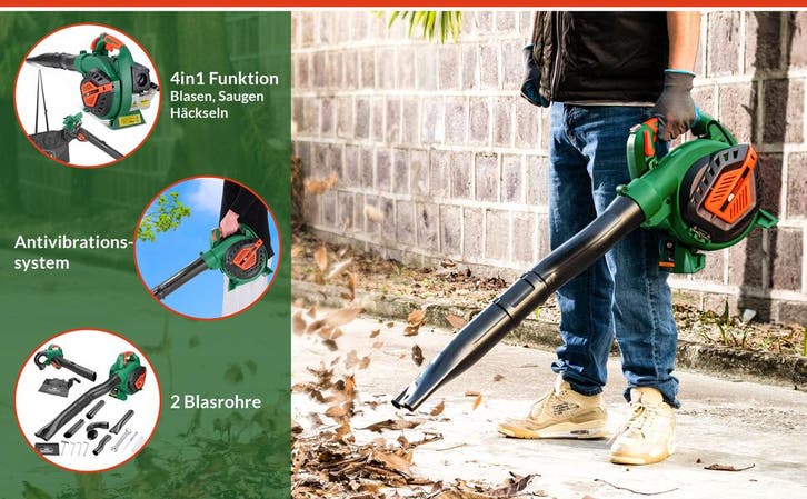 Benzine Bladblazer 3in1 incl 45L Opvangzak (Tuingereedschap), Tuin en Terras, Hand-tuingereedschap, Nieuw, Verzenden