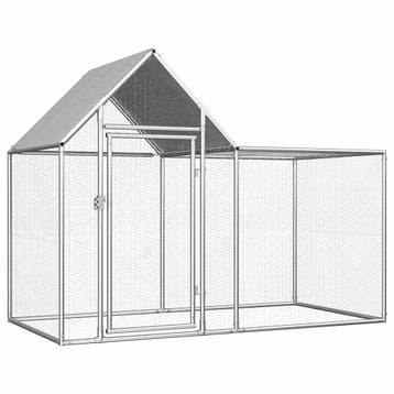 vidaXL Kippenren 2x1x1,5 m gegalvaniseerd staal, Verzenden, Nieuw