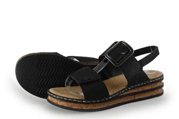 Rieker Sandalen in maat 38 Zwart, Verzenden, Zwart, Sandalen of Muiltjes, Gedragen