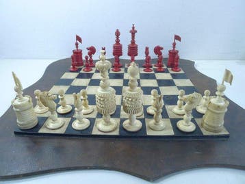 Jeu déchecs BARLEYCORN english chess set date 1890