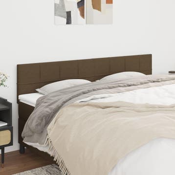 vidaXL Hoofdborden 200x5x78/88 cm stof donkerbruin, Verzenden, Nieuw, Bruin, Stof