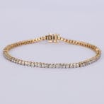 Tennis armband - 14 karaat Geel goud - 3.05ct. tw. Diamant, Sieraden, Tassen en Uiterlijk, Antieke sieraden