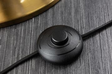 Vloerlamp LUCIE 160cm metaal goud nylon kap zwart - 41526, Huis en Inrichting, Ophalen of Verzenden, Nieuw