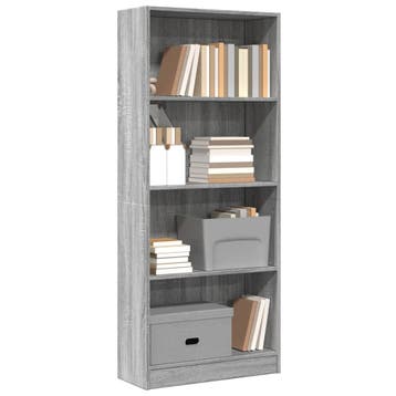 vidaXL Boekenkast 60x24x143 cm bewerkt hout grijs sonoma, Huis en Inrichting, Minder dan 50 cm, Verzenden, 100 tot 150 cm, Nieuw