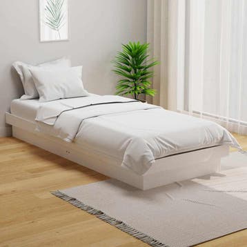 vidaXL Bedframe massief hout wit 75x190 cm, Eenpersoons, Verzenden, Wit, Nieuw