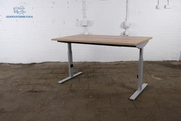 Handmatig verstelbaar bureau Halifax eiken ZGAN zilvergrijs, Overige typen, Gebruikt, Verzenden, Overige merken