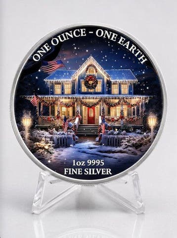 Fiji. 1 Dollar 2022 “Earth – American House Christmas