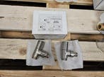 Set radiator ventielen brushed nickel / rvs, Ophalen of Verzenden, Nieuw, Rvs, Overige typen