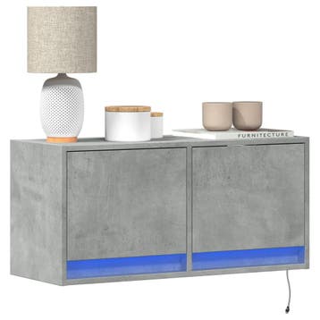 vidaXL Tv-wandmeubel met LED-verlichting 80x31x35 cm, Verzenden, Nieuw, Overige houtsoorten