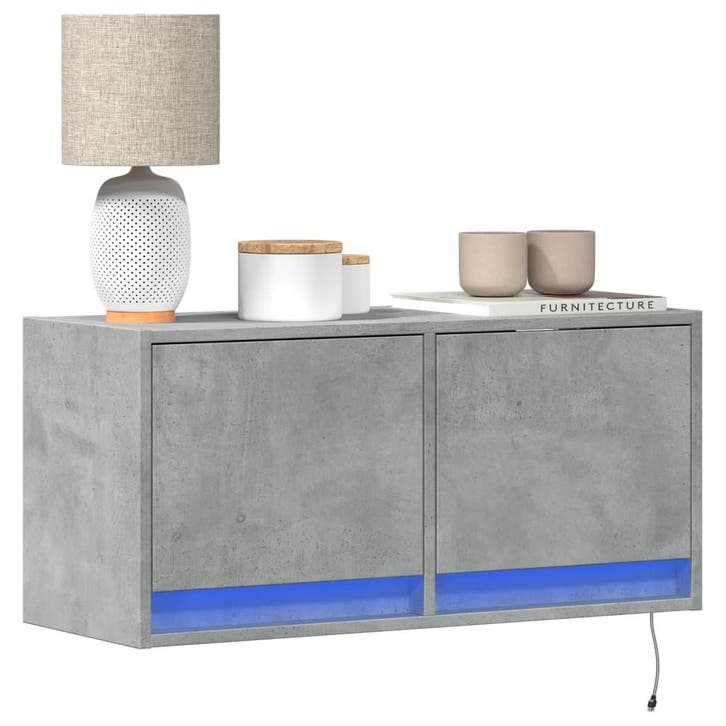 vidaXL Tv-wandmeubel met LED-verlichting 80x31x35 cm, Huis en Inrichting, Kasten | Televisiemeubels, Nieuw, Overige houtsoorten