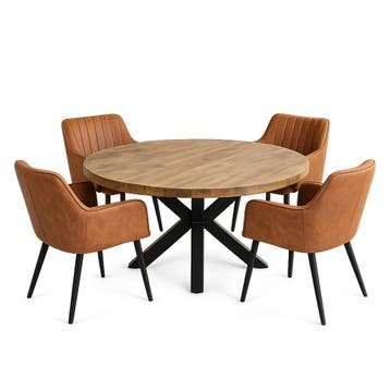 Lars Deal 130cm + 4x Vermont cognac, Ophalen of Verzenden, Nieuw