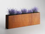 Adeqo cortenstaal plantenbak rechthoek 200 x 40 x 80 cm, 100 cm of meer, Verzenden, Nieuw, Metaal