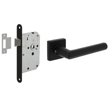 Intersteel deurbeslag set loopslot zwart + deurklink Broome, Verzenden, Nieuw