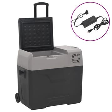 vidaXL Koelbox met wielen en adapter 30 L polypropeen zwart, Verzenden, Nieuw