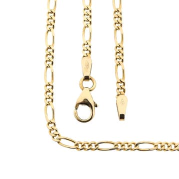 Gouden Figaro schakelketting, Sieraden, Tassen en Uiterlijk, Kettingen, Ophalen of Verzenden, Gebruikt, Goud, Goud