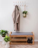 2dekans | Leitmotiv Bank Arch - Bamboe met Grijs Kussen -, Ophalen of Verzenden, Zo goed als nieuw